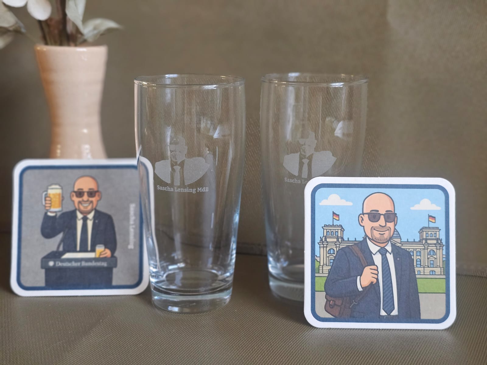 Bierglas & Bierdeckel Set